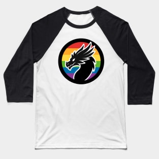 LGBTQ Pride Dragon Anthro Scalie Rainbow Logo Baseball T-Shirt